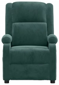 Poltrona de massagens veludo verde-escuro
