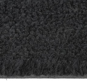 Tapete de porta semicircular 40x60 cm fibra coco tufada preto