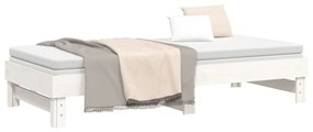 Sofá-cama de puxar 2x(80x200) cm pinho maciço branco