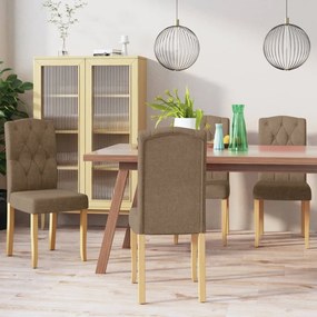 vidaXL Cadeiras de jantar 4 pcs tecido cinzento-acastanhado