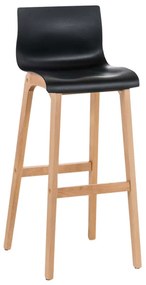 Banco de bar Hoover em plástico e com estrutura de Cor Natural 41 x 101 x 46 cm Preto