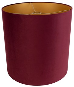 Abajur de Veludo Vermelho 40/40/40 com Interior Dourado