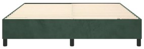 Estrutura de cama sem colchão 160x200 cm veludo verde-escuro