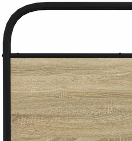 Estrutura de cama sem colchão 193x203cm metal carvalho sonoma