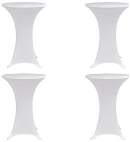 vidaXL Capa para mesa de pé elástica Ø60 cm 4 pcs branco