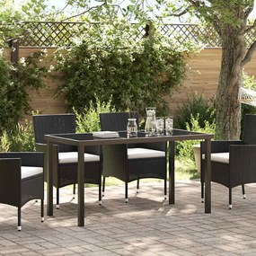 vidaXL Mesa de Jardim Preta 140x80x73 cm Vidro Temperado