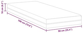 Colchões Branco, Cinza 90 x 190 cm
