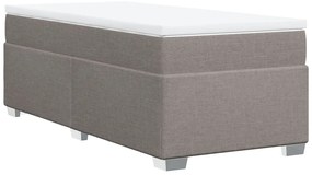 Cama com molas/colchão 80x200 cm tecido castanho-acinzentado