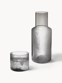 Jarro pequeno artesanal com copo Ripple, conjunto de 2