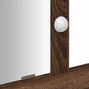 mesa de maquilhagem vidaXL com luzes LED Carvalho Castanho 100x41x140