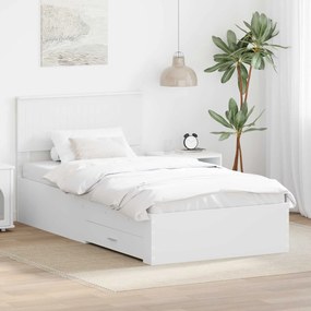 vidaXL Estrutura da Cama Branco 100 x 200 cm Madeira processada