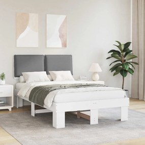 vidaXL Estrutura de Cama com Cabeceira Estofada Cinzento-claro