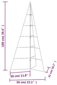 Árvore de Natal Piramide para Decoração em Metal - 100 cm