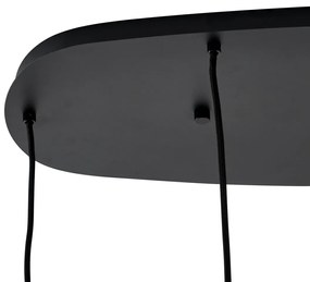 Candeeiro suspenso moderno preto com vidro âmbar 5-luzes - Sheena Moderno