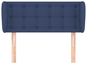 Cabeceira de cama c/ abas tecido 93x23x78/88 cm azul