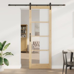 Porta Deslizante vidaXL com Conjunto de Ferragens 'ORKDAL'83x232 cm