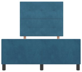 Estrutura de Cama vidaXL Azul Escuro 120x190 cm Veludo