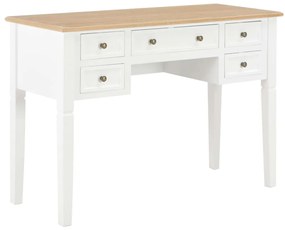vidaXL Secretária 109,5x45x77,5 cm madeira branco