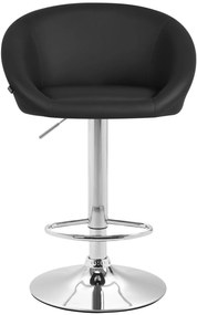 Banco de bar Miami em couro sintético e com estrutura cromada 55 x 86-106 x 51 cm Preto