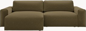Sofá-cama de canto em chenille com arrumação Victor (3 lugares)