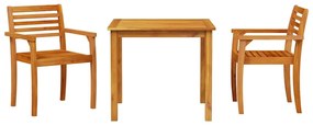 Conjunto de Jantar de Jardim 3 pcs 85 x 85 x 75 cm