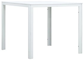 Mesa de centro 78x78x74 cm PEAD aspeto madeira branco