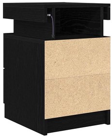 Cômoda de Canto vidaXL com Luzes LED 2 pcs Carvalho Preto 35x39x55 cm