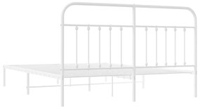 Estrutura de cama com cabeceira 160x200 cm metal branco