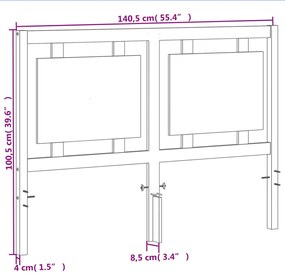 Cabeceira 135 cm madeira de pinho maciça castanho-mel
