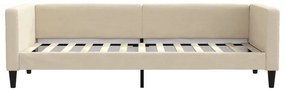 Sofá-cama 80x200 cm tecido cor creme