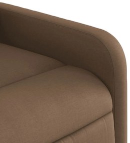 Poltrona de massagens reclinável elétrica tecido castanho