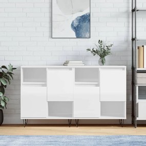 vidaXL Aparadores 2 pcs derivados de madeira branco brilhante