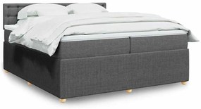 vidaXL Cama com molas/colchão 200x200 cm tecido cinzento-escuro
