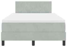 Cama Box com Colchão vidaXL Cinza Claro 120x200 cm Veludo