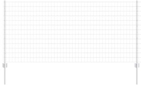 vidaXL Cerca e Poste Prateado 1 x 10 m Aço