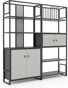 Estante de Arrumação Vereda Preta e Cinza: Design Industrial e Organização
