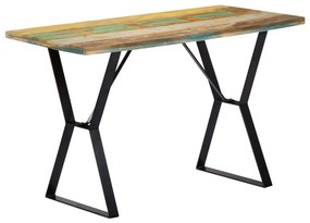Mesa de jantar 120x60x76 cm madeira recuperada maciça