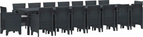 vidaXL Conjunto de Jantar para Jardim com Almofadas 17 pcs Antracite