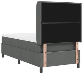 Cama Box com Colchão Cinza Escuro 90x200 cm em Tecido