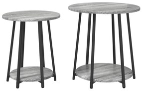 Conjunto de Mesas Laterais 2 pcs Cinza Sonoma em Madeira de Engenheira
