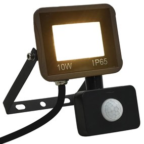 vidaXL Projetor c/ iluminação LED e sensor 10 W branco quente