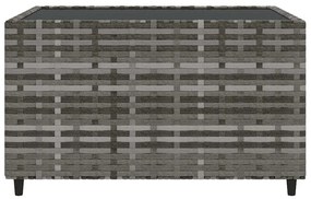 4 pcs conjunto lounge de jardim c/ almofadões vime PE cinzento