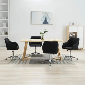 vidaXL Cadeiras de jantar giratórias 4 pcs tecido preto