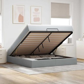 vidaXL Estrutura de cama otomana com colchão 180x200 cm cinzento claro