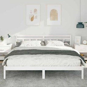 Estrutura da Cama Branco 180 x 200 cm Madeira de pinho maciça