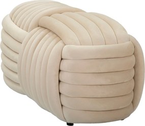 Puff Softy Cream - Veludo Creme - 90 cm x 45 cm x 45 cm