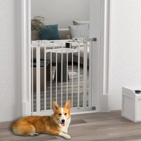 Barreira de segurança para cães, extensível, com duplo sistema de bloqueio, 74-80 x 76 cm, branca