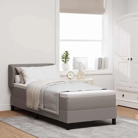 vidaXL Cama Box com Colchão Taupe 80x200 cm Tecido