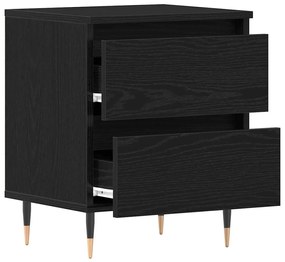 Camas de Cabeceira vidaXL 2 pcs Preto Carvalho 40x35x50 cm Madeira de