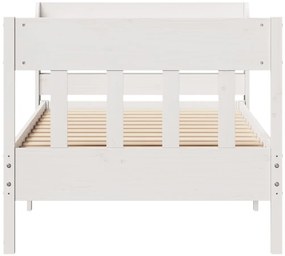 Cama sem colchão 90x190 cm madeira de pinho maciça branco